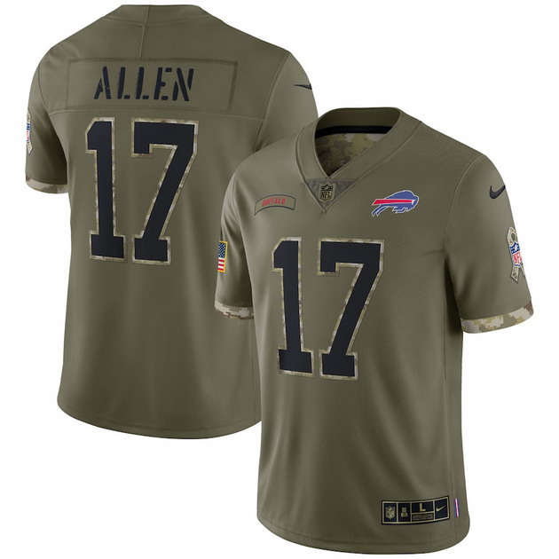 mens nike josh allen olive buffalo bills 2022 salute to service limited jersey